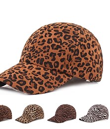 billiga -Herr Basebollkeps Vit Brun Bomull Mönster Streetwear Stylish Ledigt Dagligen Friluftskläder Helgdag Gepardtryck Zebratryck Solskyddskräm