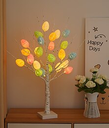 abordables -Led pâques oeuf arbre lumière lampe décoration de la maison intérieur fête activité scène mise en page paysage éclairage arbre
