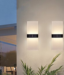 abordables -2 uds luces de pared solares 2 modos de iluminación al aire libre lámpara de pared led impermeable control de luz inteligente luces de valla de jardín lámpara solar patio calle luz de paisaje