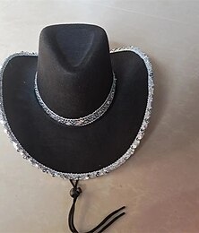 cheap -Hats Fabric Bride Cowboy Hat Wedding Valentine's Day Cocktail Royal Astcot Fashion Wedding With Crystals Headpiece Headwear