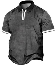 economico -Per uomo Plus Size POLO Grande e alto Stampe astratte Collo ripiegabile Pulsante Manica corta Primavera estate Sportivo Di tendenza Streetwear Originale Esterno Strada Top