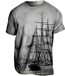 preiswerte -Herren Übergröße T Shirt Groß und hoch Graphic Rundhalsausschnitt Bedruckt Kurzarm Frühling Sommer Vintage Strassenmode Komfortabel Casual Sport Oberteile