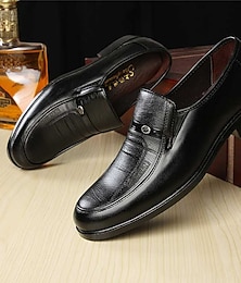 levne -pánské černé slip-on mokasíny z umělé kůže – klasické společenské společenské boty pro podnikání i večerní nošení