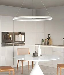 economico -lampadario led 40/60/80cm 1 luce anello cerchio design dimmerabile alluminio finiture verniciate lussuoso stile moderno sala da pranzo camera da letto lampade a sospensione 110-240v dimmerabile solo