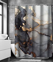 abordables -Cortina de ducha con ganchos, diseño de mármol, tela de arte abstracto, decoración del hogar, baño, cortina de ducha impermeable con gancho, lujosa y moderna