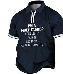 preiswerte -Herren Übergröße Poloshirt Groß und hoch Buchstabe Umlegekragen Taste Kurzarm Frühling Sommer Sport Modisch Strassenmode Designer Outdoor Strasse Oberteile