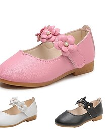 preiswerte -Mädchen Flache Schuhe Prinzessin Schuhe PU Wasserdicht Atmungsaktivität Prinzessin Schuhe Große Kinder (ab 7 Jahren) Kleine Kinder (4-7 Jahre) Täglich Schwarz Weiß Rosa Herbst Frühling