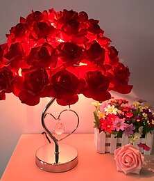 economico -lampada da tavolo a led con fiore di rosa romantico stile san valentino festa di nozze per ragazza camera da letto comodino luce notturna decorazione regalo illuminazione per le feste