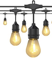 economico -luci della stringa del globo all'aperto 5m 10bulb / 10m 20bulb s14 edison plastica ha condotto le luci del patio della lampadina etl elencato impermeabile ip65 stringa di luci sospese in plastica per
