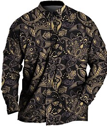 economico -Per uomo Taglie Forti Camicia Grande e alto Stampe Grafiche Collo ripiegato Bottoni Manica Lunga Primavera & Estate Sport Moda Streetwear Designer All'aperto Vacanza Top