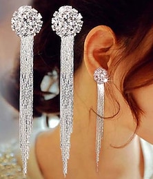 cheap -Women's Drop Earrings Earrings Tassel Fringe Vertical / Gold bar Fashion Simple Korean Earrings Jewelry Silver For Party Daily Stage Prom Festival 1 Pair
