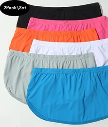 billiga -Herr 2 förpackningar Kalsong Nylon Tvättbar Bekväm Slät Låg midja Svart Vit