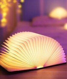 abordables -Lámpara de noche led, libro plegable, luz de noche, estantería de noche magnética recargable o mesa de centro, regalo de Navidad para el día de los niños