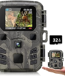 Недорогие -мини-камера ночного видения 12MP 1080p игровая камера с ночным видением, активированным движением, водонепроницаемая для наблюдения за дикой природой