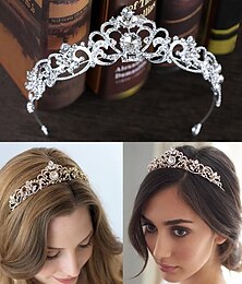 billiga -kristall drottning kronor och diadem med kam pannband för kvinnor och flickor prinsesskronor håraccessoarer för bröllop födelsedag halloween kostym cosplay