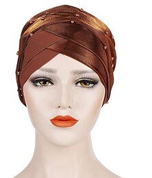 お買い得  -女性用 ハット ヒジャブ 宗教 アラビア語 イスラム教徒 ラマダン ソリッド 大人 ヘッドピース