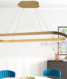 voordelige -80/100cm cirkel design hanglamp led noordse stijl aluminiumlegering geverfde afwerkingen moderne mode voor eetkamer keuken woonkamer 110-240v 78w alleen dimbaar met afstandsbediening