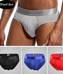 economico -Per uomo 3 pezzi Slip 95% cotone Lavabile Comodo Alfabetico A vita bassa Nero Bianco