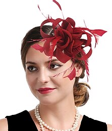 economico -Fascinators kentucky derby cappello copricapo organza poliestere / poliammide cappello fedora cappello a velo tea party corsa di cavalli giorno delle donne stile vintage vintage elegante con