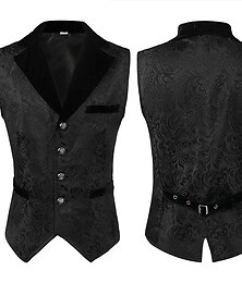 abordables -Rétro Vintage Médiéval Renaissance Veste Prince Chevalier Noble Jacquard Déguisement Homme Steampunk Mascarade Adulte Gilet
