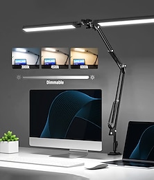 cheap -LED Reading Desk Lamp 24W Folding Swing Arm Desk Lamp with Clamp Dimmable Suitable for Workbench Home Eye Care Office Study Shustar