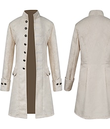 preiswerte -Herren Mantel Cosplay Kostüme Kostümparty Cosplay Mit Taschen Frühling Herbst Feste Farbe Künstlerisch / Retro Punk Mode Ständer Lang Schwarz Weiß Blau Jacken