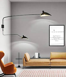 cheap -Simple Style Swing Wall Lamp with Dome Lampshade 1-2 Light Black Wall Lamp Suitable for Corridor Entrance Bedroom Dining Room E26/E27 Bulb