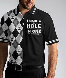 economico -Per uomo Plaid Polo Sportivi Maglia da golf Manica Corta Magliette polo Camicie con Colletto Casual Abbigliamento sportivo Abbigliamento da vacanza Bottoni Stampa 3D Nero Blu Reale Blu