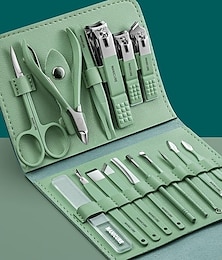 preiswerte -Maniküre-Set 16-in-1-Vollfunktionsset Professionelle Pediküre-Sets aus Edelstahl mit tragbarem Lederetui als Geschenkidee