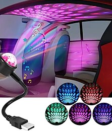 ieftine -dj iluminat sunet petrecere auto usb mini bilă disco lumini rgb multicolore mașină atmosferă decorațiuni pentru cameră lampă stroboscop magic
