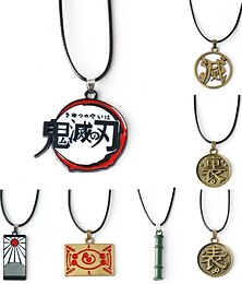 economico -demon slayer collana souvenir accessori cosplay gioielli kamado nezuko tanjiro agatsuma zenitsu accessori cosplay anime unisex