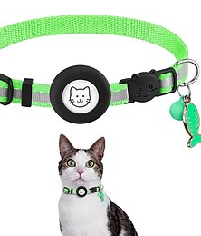 お買い得  -airtag cat の首輪 airtag の首輪 ベル付き airtag 反射性のフィッシュボーン ペットの首輪