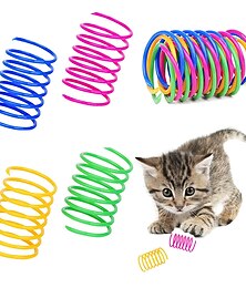 baratos -Brinquedos para gatinhos, largos, duráveis, de calibre pesado, molas para gatos, molas coloridas, brinquedos para gatos, molas espirais, vida do animal de estimação