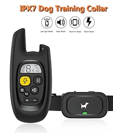 abordables -1600ft collier de dressage pour chien étanche télécommande rechargeable 3 modes bip vibration choc 9 niveau réglable verrouillage du clavier port de type c