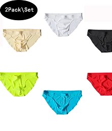 economico -Per uomo 2 confezioni Slip Nylon Lavabile Comodo Liscio A vita bassa Nero Bianco