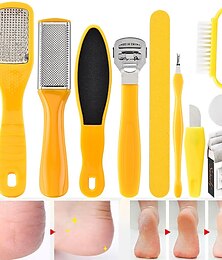 abordables -Kit d'outils de pédicure professionnel 10 en 1 râpe à pied en acier inoxydable peeling et callosités pieds propres ensemble d'outils de peau morte kit de soin des pieds pour femmes hommes salon ou