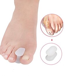 お買い得  -1 個のゲル足指セパレーター (足指の腱膜瘤、親指のアラインメント コレクターおよびスペーサー (白) を重ねるため)