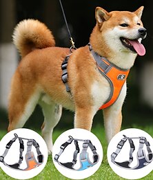 abordables -Nueva cuerda de tracción para mascotas, malla transpirable, chaleco con correa para el pecho para perros grandes, cuerda reflectante para perros
