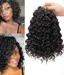 billiga -krullvirkat hår för svarta kvinnor kort strand krullvirkat hår bohemiska virkade flätor naturliga svarta djupvågsfläta hårförlängningar