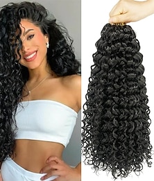 Недорогие -18-дюймовые 8 упаковок вьющиеся вязаные крючком волосы пляжные локоны волнистые вязаные волосы глубокая волна волнистые косы вьющиеся вязаные волосы для чернокожих женщин