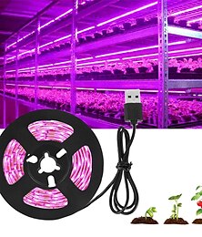 preiswerte -Pflanze wachsen Licht LED-Streifen USB Vollspektrum DC 5V 0,5-3m Phyto-Lampe für Gemüse Blumensämling wachsen Zeltkasten wasserdicht