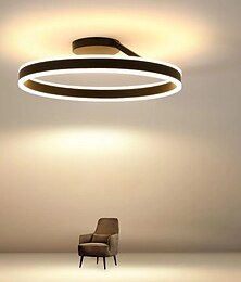 זול -תאורת תקרה לד 50 ס"מ 1-אור טבעת עיגול עיצוב ניתן לעמעום גימורים צבועים אלומיניום יוקרתי בסגנון מודרני חדר שינה מנורות תליון חדר שינה 110-240v ניתן לעמעום רק עם שלט רחוק