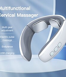 cheap -Rechargeable Electric Neck Massager Pulse Neck Massage Relax Pain Relief Ems Acupoints Lymphvity Massager Device Neck Stretcher