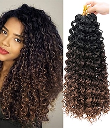 baratos -cabelo de crochê ondulado onda de água de 18 polegadas cabelo de crochê ombre sintético boêmio trança de crochê onda profunda trança extensões de cabelo