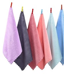 abordables -serviette carrée en velours corail cuisine torchon doux absorbant petit mouchoir couleur unie salive serviette bébé et enfants essuie-mains