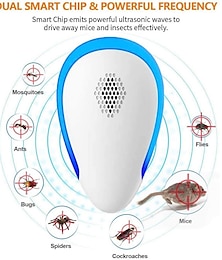 お買い得  -超音波蚊とネズミ忌避ランプ – リビング用家庭用害虫駆除器、ハエやネズミの防止機能付き