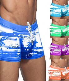 cheap -Men's Swim Shorts Swim Trunks Board Shorts Beach Shorts Drawstring Graphic Prints Quick Dry Outdoor Holiday Going out Boho Hawaiian Blue Purple