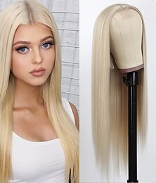 levne -barbiecore filmové paruky 613 blond syntetická paruka dlouhá rovná blond paruka pro ženy bez krajky přední syntetické paruky blond vlasy bez lepidla tepelně odolná paruka pro každodenní párty cosplay