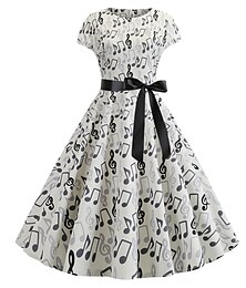 cheap -Retro Vintage 1950s Vacation Dress Flapper Dress Swing Dress Women's Masquerade Casual Daily Dress