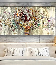 abordables -1 pc arbre de vie par gustav klimt paysage mur art toile scandinave affiches et impressions moderne mur art photo pour salon pas de cadre